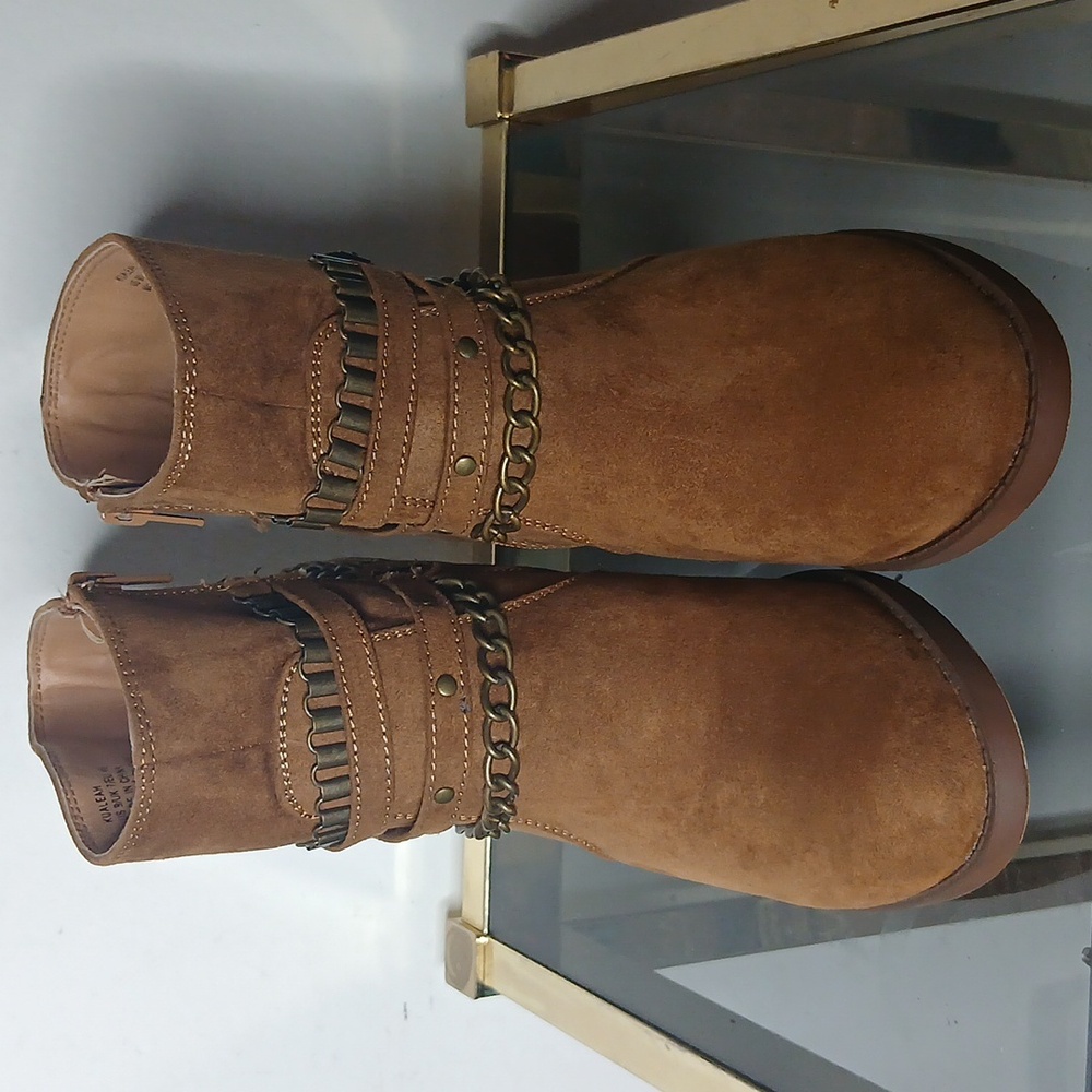 JustFab Kualeah Chain Strap Ankle Boots Size 9 - Picture 2 of 15